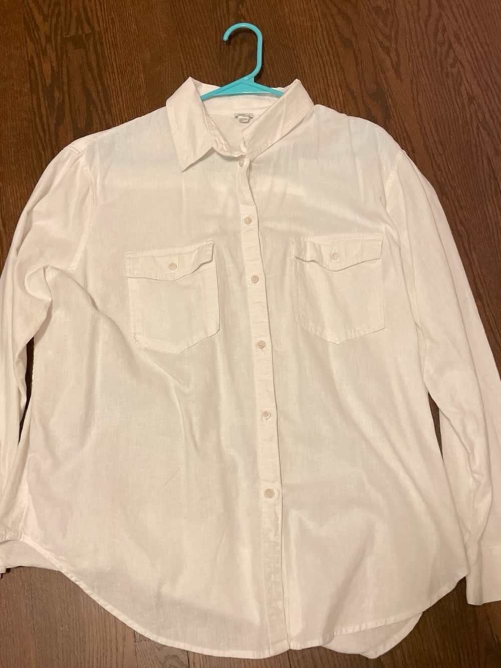 aerie Oversized White Linen Button Down